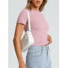 imageTrendy Queen Womens Basic T Shirts Summer Tops 2025 Crop Short Sleeve Slim Fit Tee Cute Gym Workout ClothesLightpink