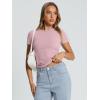 imageTrendy Queen Womens Basic T Shirts Summer Tops 2025 Crop Short Sleeve Slim Fit Tee Cute Gym Workout ClothesLightpink