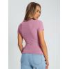 imageTrendy Queen Womens Basic T Shirts Summer Tops 2025 Crop Short Sleeve Slim Fit Tee Cute Gym Workout ClothesMauve