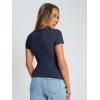 imageTrendy Queen Womens Basic T Shirts Summer Tops 2025 Crop Short Sleeve Slim Fit Tee Cute Gym Workout ClothesNavy