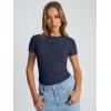 imageTrendy Queen Womens Basic T Shirts Summer Tops 2025 Crop Short Sleeve Slim Fit Tee Cute Gym Workout ClothesNavy