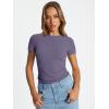 imageTrendy Queen Womens Basic T Shirts Summer Tops 2025 Crop Short Sleeve Slim Fit Tee Cute Gym Workout ClothesPurple
