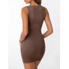 imageTrendy Queen Womens Boat Neck Going Out Bodycon Mini Dress Summer 2025 Party Club Vacation Cute Short Tank DressesBrown