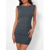 imageTrendy Queen Womens Boat Neck Going Out Mini Dress Summer Party Club Bodycon DressesGrey