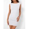 imageTrendy Queen Womens Boat Neck Going Out Mini Dress Summer Party Club Bodycon DressesWhite