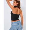 imageTrendy Queen Womens Going Out Summer One Shoulder Halter Crop Top 2025 Fashion Sexy Tie Shirts Cute ClothesBlack