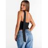imageTrendy Queen Womens Going Out Summer One Shoulder Halter Crop Top 2025 Fashion Sexy Tie Shirts Cute ClothesBlack