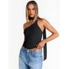 imageTrendy Queen Womens Going Out Summer One Shoulder Halter Crop Top 2025 Fashion Sexy Tie Shirts Cute ClothesBlack