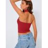imageTrendy Queen Womens Going Out Summer One Shoulder Halter Crop Top 2025 Fashion Sexy Tie Shirts Cute ClothesRed