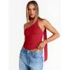 imageTrendy Queen Womens Going Out Summer One Shoulder Halter Crop Top 2025 Fashion Sexy Tie Shirts Cute ClothesRed