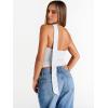 imageTrendy Queen Womens Going Out Summer One Shoulder Halter Crop Top 2025 Fashion Sexy Tie Shirts Cute ClothesWhite