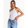 imageTrendy Queen Womens Going Out Summer One Shoulder Halter Crop Top 2025 Fashion Sexy Tie Shirts Cute ClothesWhite