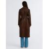 imageTrendy Queen Womens Long Leather Jackets Trench Coat Blazer Lapel Faux Open Front with BeltBrown