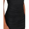 imageTrendy Queen Womens Mesh Off The Shoulder Ruched Mini Dresses Summer Party Bodycon Short DressBlack