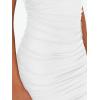 imageTrendy Queen Womens Mesh Off The Shoulder Ruched Mini Dresses Summer Party Bodycon Short DressWhite