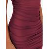 imageTrendy Queen Womens Mesh Off The Shoulder Ruched Mini Dresses Summer Party Bodycon Short DressWine Red