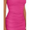 imageTrendy Queen Womens Mini Mesh Square Neck Fitted Going Out Ruched Dresses Summer Party Club Bodycon Short DressHot Pink