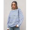 imageTrendy Queen Womens Oversized Crewneck Striped Sweatshirt