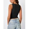 imageTrendy Queen Womens Tank Tops Double Lined Crop Sleeveless Going Out Camisole Summer Fashion Basic Soft Spring Clothes 2025Black