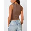 imageTrendy Queen Womens Tank Tops Double Lined Crop Sleeveless Going Out Camisole Summer Fashion Basic Soft Spring Clothes 2025Brown