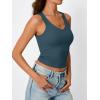 imageTrendy Queen Womens Tank Tops Double Lined Crop Sleeveless Going Out Camisole Summer Fashion Basic Soft Spring Clothes 2025Darkblue