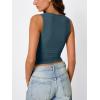 imageTrendy Queen Womens Tank Tops Double Lined Crop Sleeveless Going Out Camisole Summer Fashion Basic Soft Spring Clothes 2025Darkblue