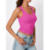 imageTrendy Queen Womens Tank Tops Double Lined Crop Sleeveless Going Out Camisole Summer Fashion Basic Soft Spring Clothes 2025Hot Pink