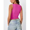 imageTrendy Queen Womens Tank Tops Double Lined Crop Sleeveless Going Out Camisole Summer Fashion Basic Soft Spring Clothes 2025Hot Pink