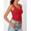 imageTrendy Queen Womens Tank Tops Double Lined Crop Sleeveless Going Out Camisole Summer Fashion Basic Soft Spring Clothes 2025Red