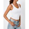 imageTrendy Queen Womens Tank Tops Double Lined Crop Sleeveless Going Out Camisole Summer Fashion Basic Soft Spring Clothes 2025White