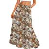 imageTrendy Queen Long Skirts for Women Boho Maxi Skirt Summer Swing Tiered ALine Elastic High Waist Dress with Pockets FashionMulti Floral