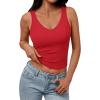imageTrendy Queen Womens Tank Tops Double Lined Crop Sleeveless Going Out Camisole Summer Fashion Basic Soft Spring Clothes 2025Red