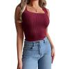 imageSAMPEEL Ribbed Tank Tops for Women Square Neck Summer Sleeveless Tops