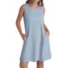 imageSAMPEEL Summer Dresses for Women 2025 Eyelet Sleeveless Sundresses Tank Dresses with PocketsEyelet Blue