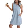 imageSAMPEEL Summer Dresses for Women 2025 Eyelet Sleeveless Sundresses Tank Dresses with PocketsEyelet Blue