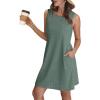 imageSAMPEEL Summer Dresses for Women 2025 Eyelet Sleeveless Sundresses Tank Dresses with PocketsEyelet Green