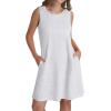 imageSAMPEEL Summer Dresses for Women 2025 Eyelet Sleeveless Sundresses Tank Dresses with PocketsEyelet White