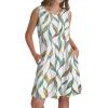 imageSAMPEEL Summer Dresses for Women 2025 Eyelet Sleeveless Sundresses Tank Dresses with PocketsFlora Leaf