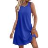 imageSAMPEEL Summer Dresses for Women 2025 Eyelet Sleeveless Sundresses Tank Dresses with PocketsPlain Blue