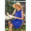 imageSAMPEEL Summer Dresses for Women 2025 Eyelet Sleeveless Sundresses Tank Dresses with PocketsPlain Blue