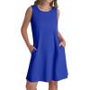 imageSAMPEEL Summer Dresses for Women 2025 Eyelet Sleeveless Sundresses Tank Dresses with PocketsPlain Blue