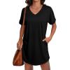 imageSAMPEEL Summer Dresses for Women Short Sleeve with Pockets T Shirt with Pockets