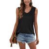 imageSAMPEEL Tank Tops for Women Cami Deep V Neck Sleeveless Shirts Womens Tees Casual Tee02tank Black