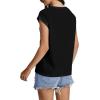 imageSAMPEEL Womens Tops Summer Dressy Casual Raglan Cap Sleeve T Shirts Basic Tee Shirts Trendy 2025All Black