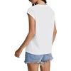 imageSAMPEEL Womens Tops Summer Dressy Casual Raglan Cap Sleeve T Shirts Basic Tee Shirts Trendy 2025All White