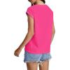 imageSAMPEEL Womens Tops Summer Dressy Casual Raglan Cap Sleeve T Shirts Basic Tee Shirts Trendy 2025Azalea Pink