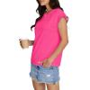imageSAMPEEL Womens Tops Summer Dressy Casual Raglan Cap Sleeve T Shirts Basic Tee Shirts Trendy 2025Azalea Pink