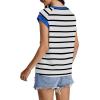 imageSAMPEEL Womens Tops Summer Dressy Casual Raglan Cap Sleeve T Shirts Basic Tee Shirts Trendy 2025Black Stripe