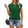 imageSAMPEEL Womens Tops Summer Dressy Casual Raglan Cap Sleeve T Shirts Basic Tee Shirts Trendy 2025Green