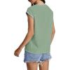 imageSAMPEEL Womens Tops Summer Dressy Casual Raglan Cap Sleeve T Shirts Basic Tee Shirts Trendy 2025Lake Green